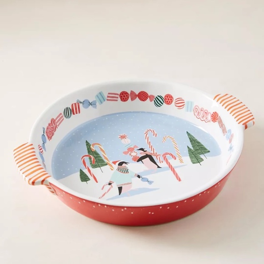 Anthropologie George & Viv Very Merry Pie Dish